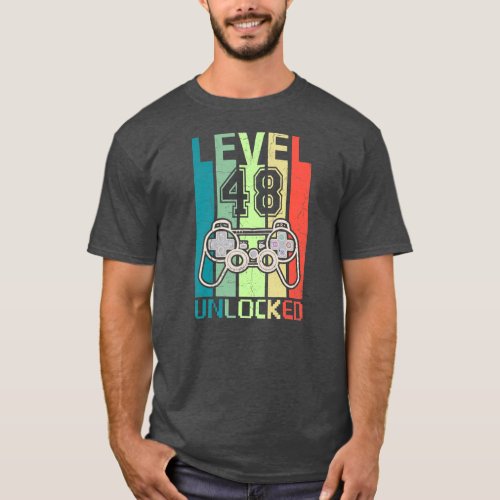 Level 48 Unlocked Video Gamer 48th Birthday Gifts T_Shirt
