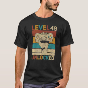 Level 49 Unlocked 49th Birthday 49 Years Old Gamer T-Shirt