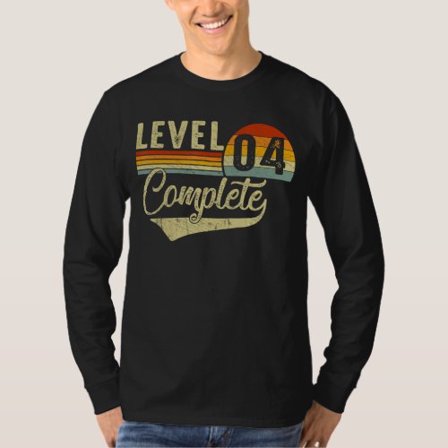 Level 4 Complete Retro Video Gamers Couple 4th Ann T_Shirt
