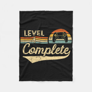 Level 4 Complete Vintage 4th Wedding Anniversary Fleece Blanket