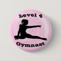 Level 4 Gymnast - Girls Gymnastics Button