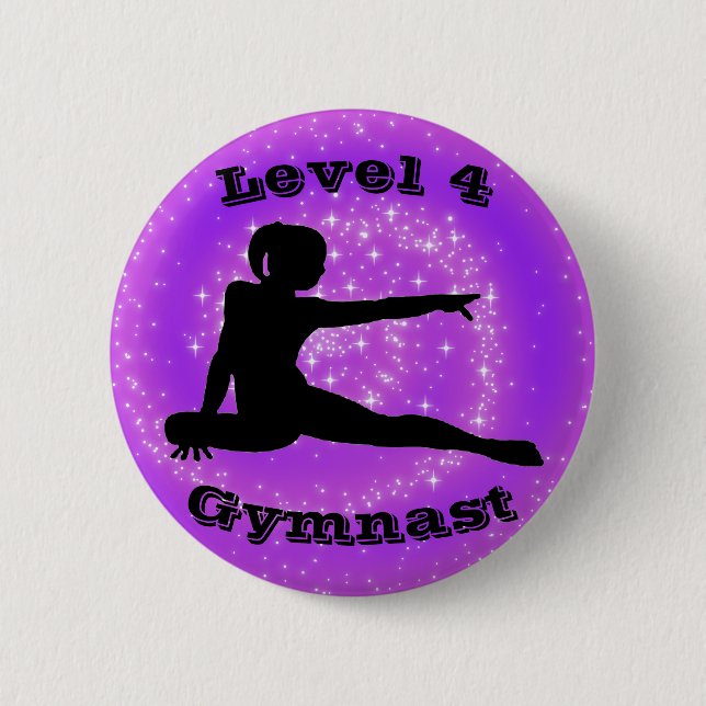 Level 4 Gymnast - Girls Gymnastics Button (Front)