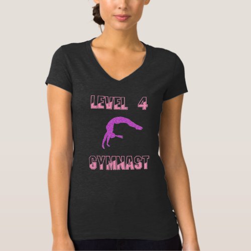 Level 4 Gymnast Pink and Purple Sparkle T_Shirt