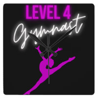Level 4 Gymnast Square Wall Clock