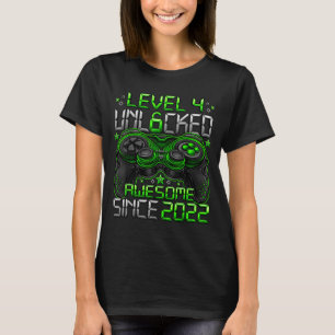 Level 4 Unlocked 4 Year Old Boys 4th Birthday Boy T-Shirt