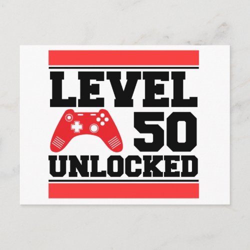 Level 50 Unlocked Postcard