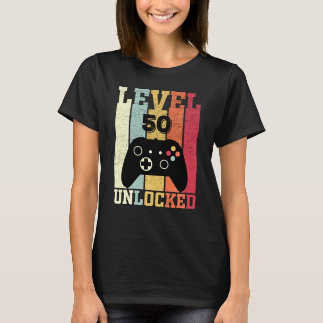 Level 50 Unlocked  Video Gamer 50th Birthday   1 T-Shirt (Front)
