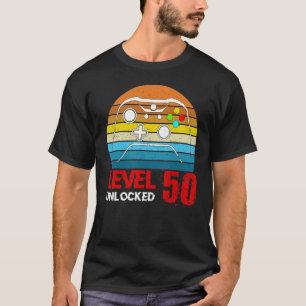 Level 50 Unlocked Video Gamer 50th Birthday Men Wo T-Shirt