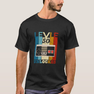 Level 50 Unlocked Vintage Video Game Controller 50 T-Shirt