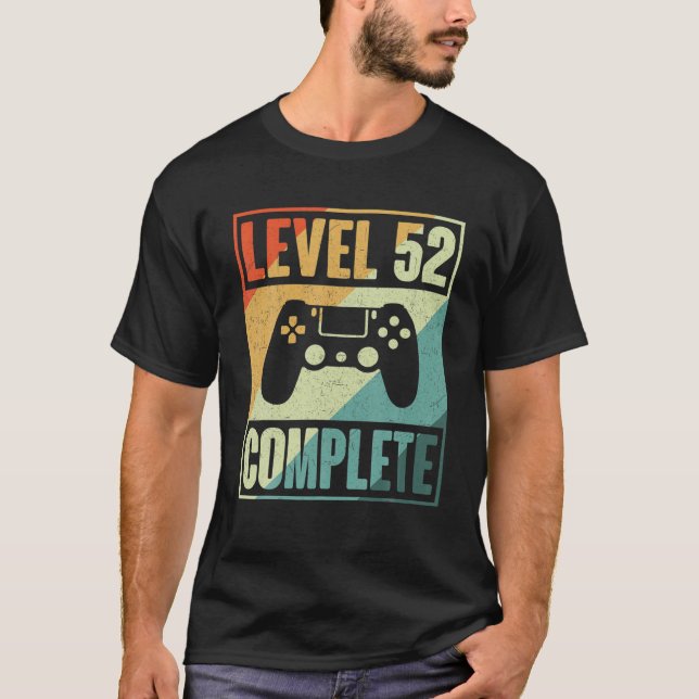Level 52 Complete Video Gamer - 52Nd Wedding Anive T-Shirt (Front)