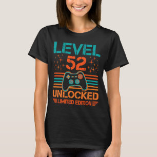 Level 52 Unlocked Video Gamer Birthday Decor for 5 T-Shirt
