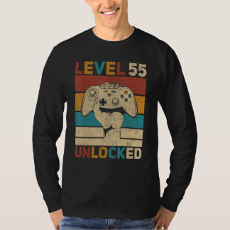 Level 55 Unlocked 55th Birthday 55 Years Old Gamer T-Shirt