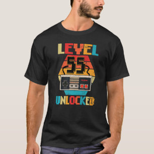 Level 55 Unlocked Video Gamer 55th Birthday T-Shirt