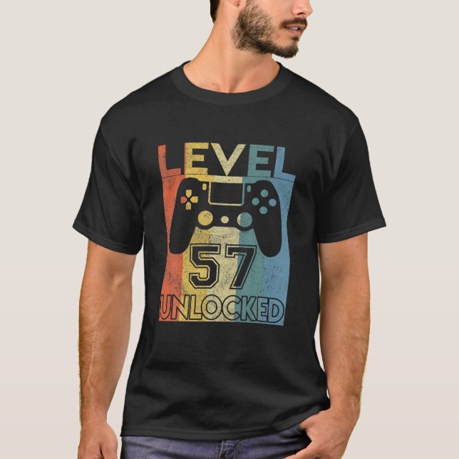 Level 57 Unlocked Birthday 57 Year Old Its My 57Th T-Shirt (Front)
