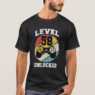 Level 58 Unlocked 58 Years Old Retro 80S 58Th Birt T-Shirt