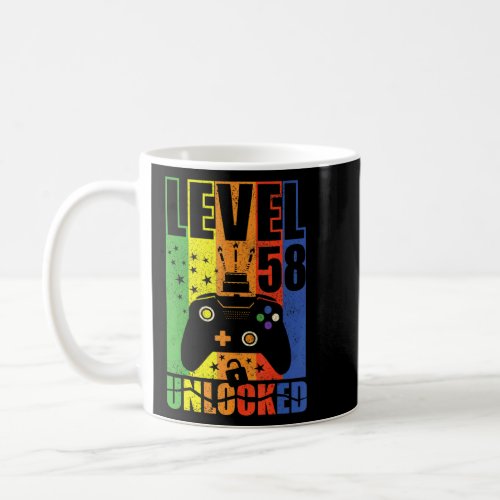 Level 58 Unlocked Birthday Level 58th Birthday Gam Coffee Mug