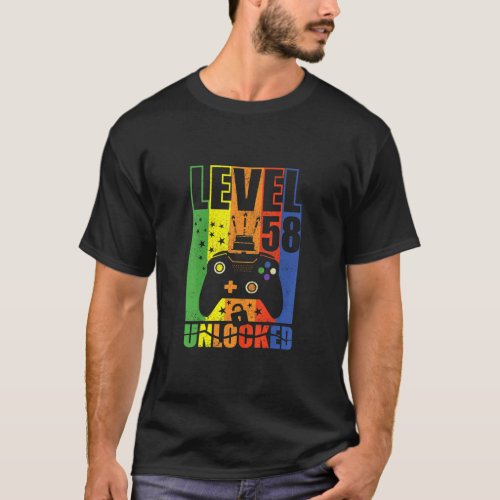 Level 58 Unlocked Birthday Level 58th Birthday Gam T_Shirt