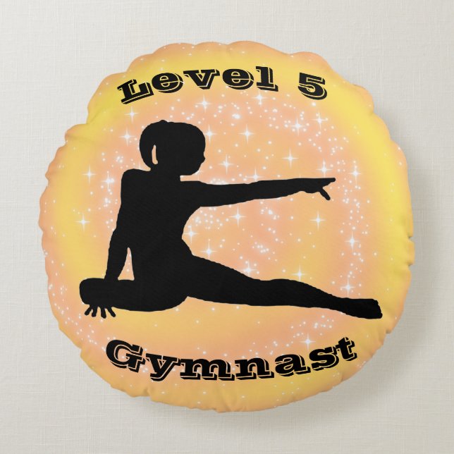 Level 5 Gymnast Round Pillow (Front)