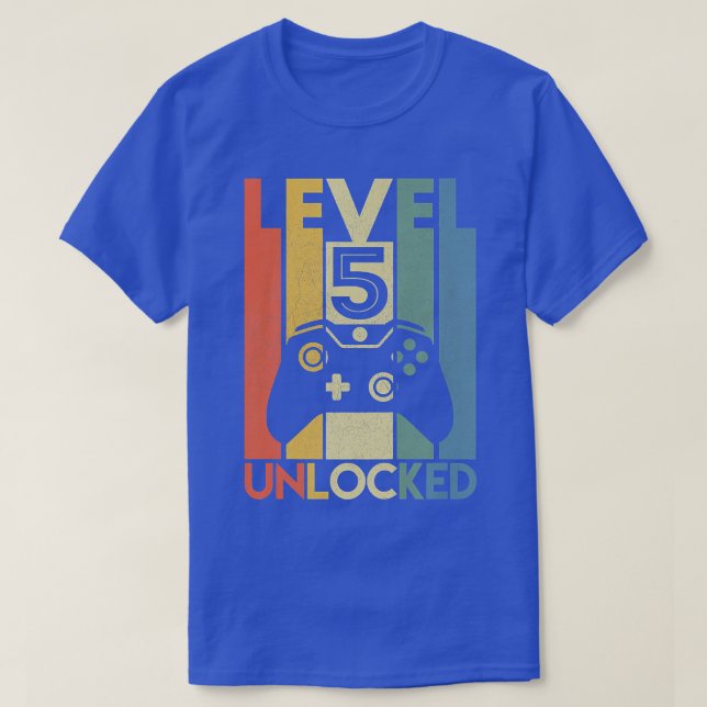 Level 5 Unlocked  Funny Video Gamer 5th Birthday G T-Shirt (Design Front)