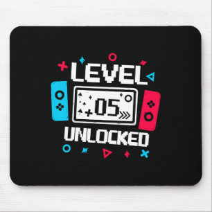 Level 5 Unlocked Gamer - 5th Birthday Gift Video G Mouse Pad