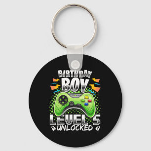 Level 5 Unlocked Video Game 5th Birthday Gamer Gif Keychain