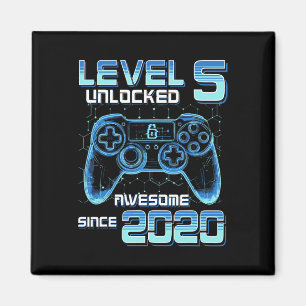 Level 5 Unlocked Video Game Party 6th Birthday Gam Magnet