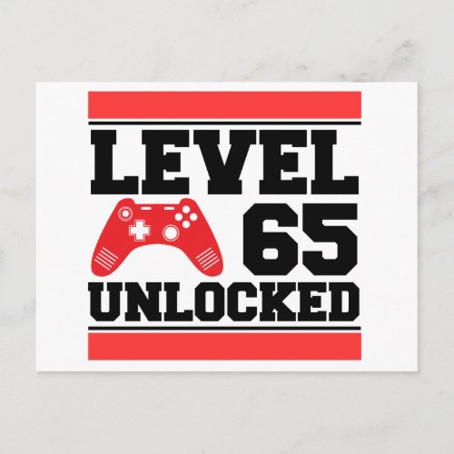 Level 65 Unlocked Postcard