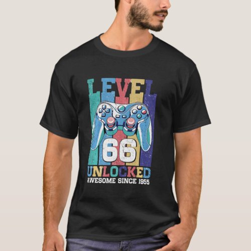 Level 66 Unlocked Video Game Funny 66th Birthday G T_Shirt