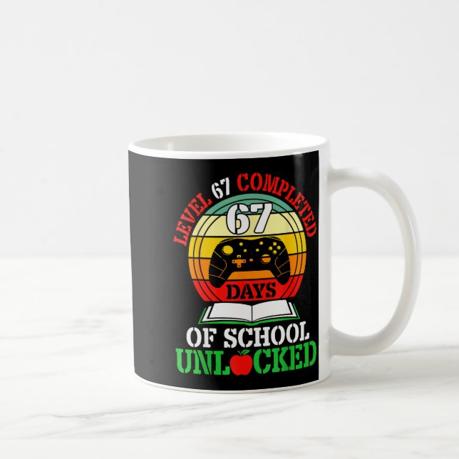 Level 67 Completed Days Of School Unlocked Gamer S Coffee Mug (Right)