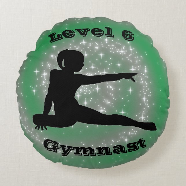 Level 6 Gymnast Round Pillow (Front)