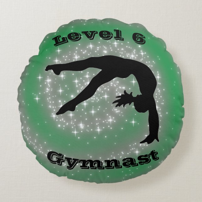Level 6 Gymnast Round Pillow (Front)