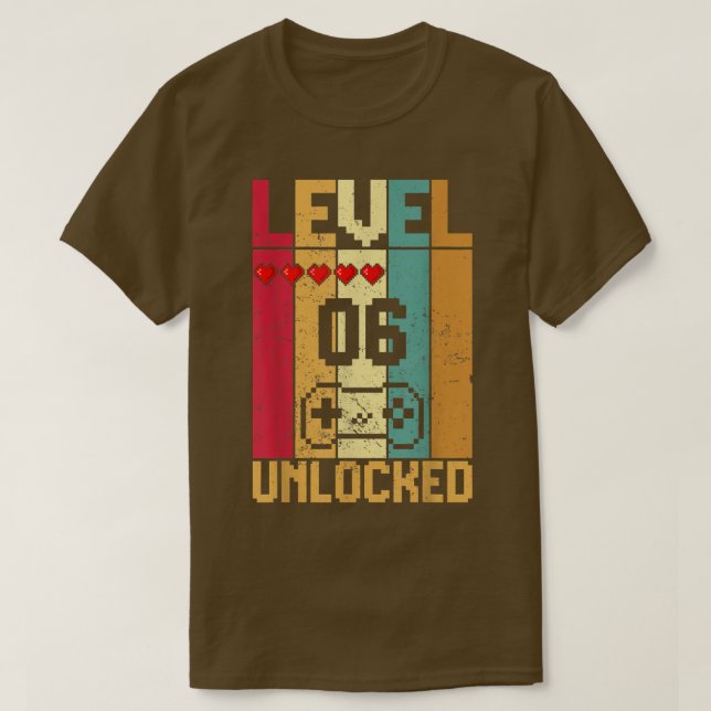 Level 6 Unlocked Awesome 2016 Video Game 6th Birth T-Shirt (Design Front)