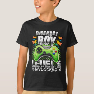 Level 6 Unlocked Video Game 6th Birthday Gamer Gif T-Shirt