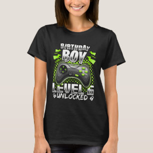 Level 6 Unlocked Video Game 6th Birthday Gamer Gif T-Shirt