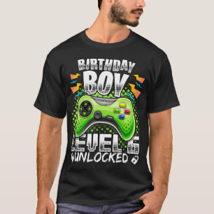 Level 6 Unlocked Video Game 6th Birthday Gamer Gif T-Shirt