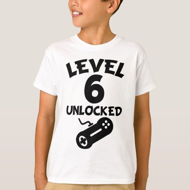 Video Game 6th Birthday Gamer Shirt 6th Birthday Shirt Six Years Old Shirt Level 6 Unlocked T-Shirt Gaming Shirt Birthday Gift