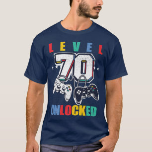 Level 70 Unlocked Funny Video Game 70th Birthday M T-Shirt