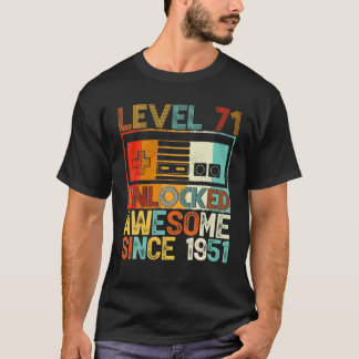 Level 71 Unlocked Awesome Since 1951 71Th Birthday T-Shirt