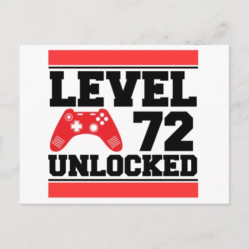 Level 72 Unlocked Postcard