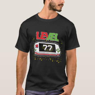 Level 77 Unlocked Birthday 77 Years Old Video Gam T-Shirt