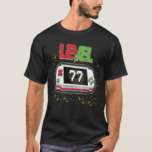Level 77 Unlocked Birthday 77 Years Old Video Gam T-Shirt