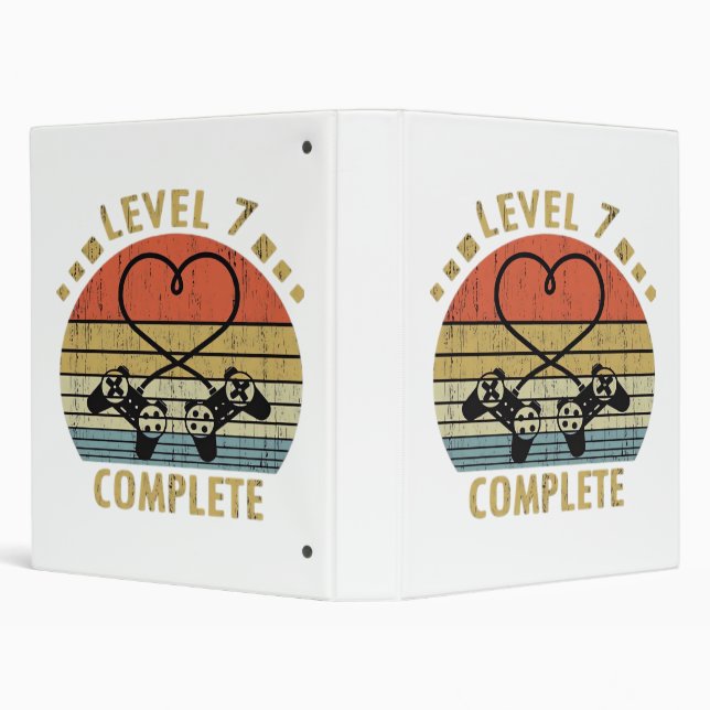 Level 7 Complete - 7th Wedding Anniversary Gift Vi 3 Ring Binder (Background)