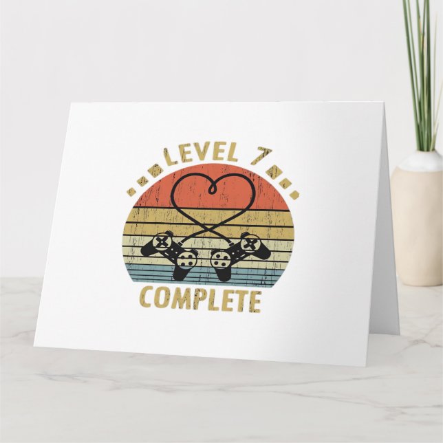 Level 7 Complete - 7th Wedding Anniversary Gift Vi Card (Front)