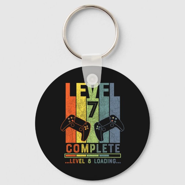 Level 7 Complete Gamer Gift 7 Years Wedding Annive Keychain (Front)