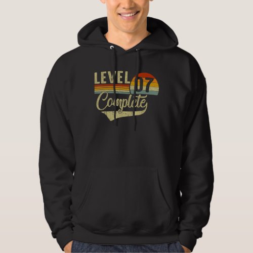 Level 7 Complete Retro Video Gamers Couple 7th Ann Hoodie