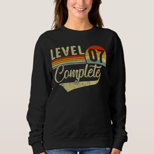Level 7 Complete Retro Video Gamers Couple 7th Ann Sweatshirt