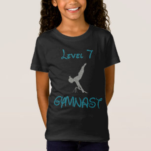 Level 7 Gymnast Fancy Font Glitter T-Shirt