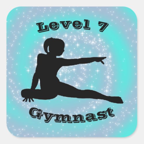 Level 7 Gymnast _ Level  can be changed Square Sticker