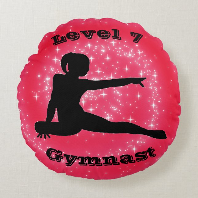 Level 7 Gymnast Round Pillow (Front)