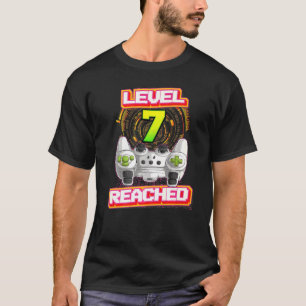 Level 7 Reached Gamer 7th Birthday Video Gaming Bo T-Shirt